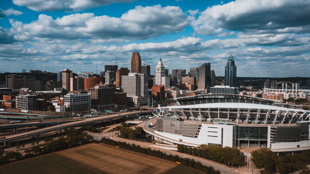 Cincinnati, Ohio on a sunny day.
